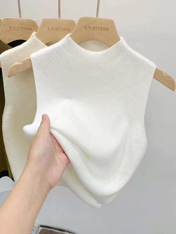 Summer Fall Slim Sweater Short Sleeveless - Image 2