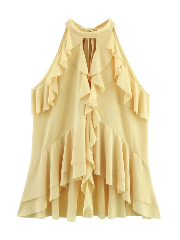 Womens Vintage Translucent Layered Sleeveless - Image 2