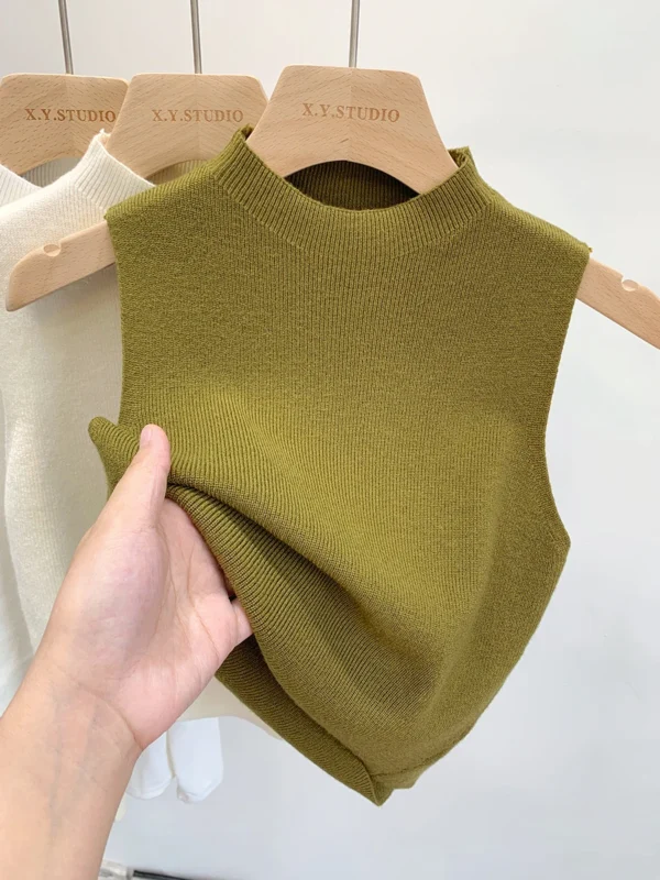 Summer Fall Slim Sweater Short Sleeveless - Image 3