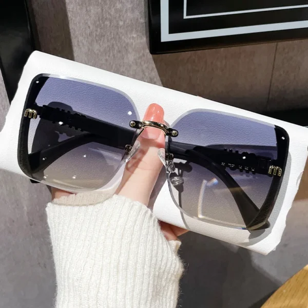 fashion trimmed sunglasses half frame high quality trend - Image 4