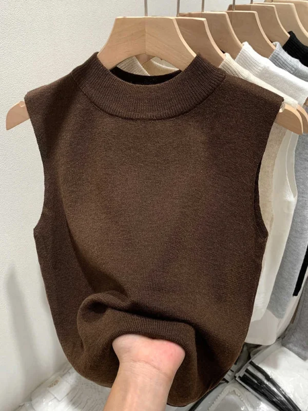 Women's Solid Color Top TemperamentHigh - Image 3