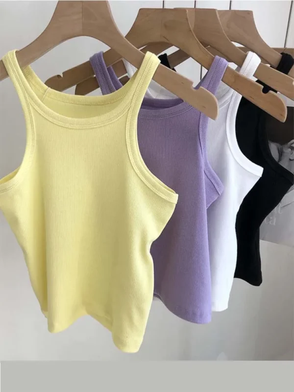 Female Women Summer Camisole Camis Black White Sport Clothes For Women - Image 3