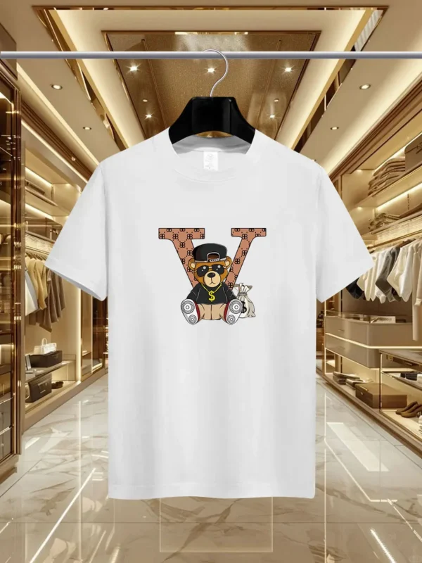 men's summer luxury fashion V bear brand print