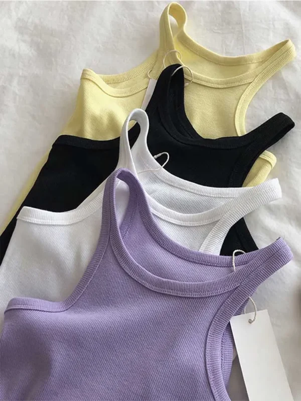Female Women Summer Camisole Camis Black White Sport Clothes For Women - Image 6