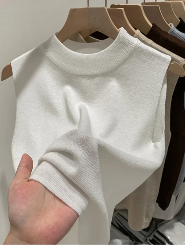 Women's Solid Color Top TemperamentHigh - Image 4