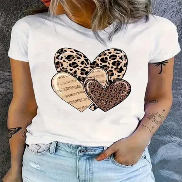 T-Shirt Women's Fashion Polyester Fiber Top Selling Cross-Border Item