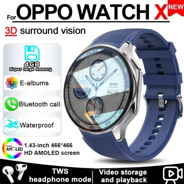 Watch X Smart Watch 4G Memory Music Video Bluetooth Call IP68 Waterproof