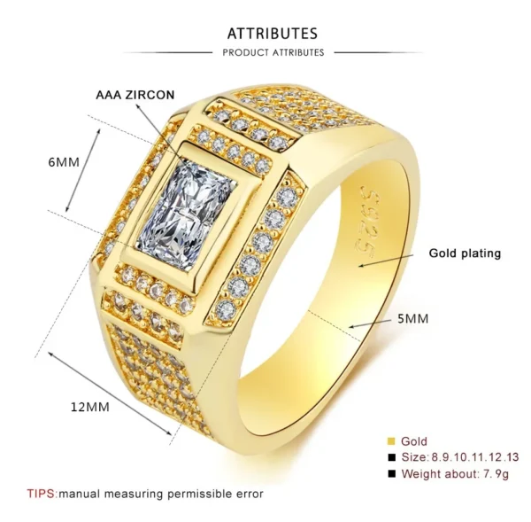 Fashion 14K Gold Plated Rings for Men Women - Image 5