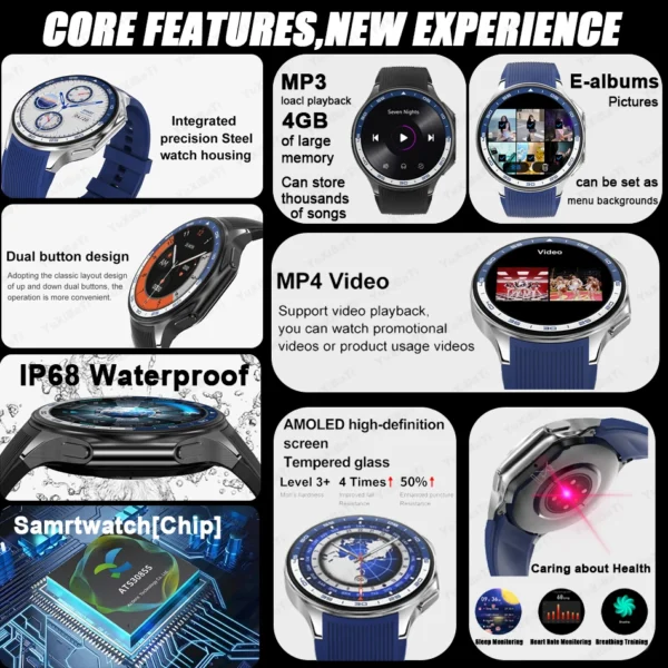 Watch X Smart Watch 4G Memory Music Video Bluetooth Call IP68 Waterproof - Image 3