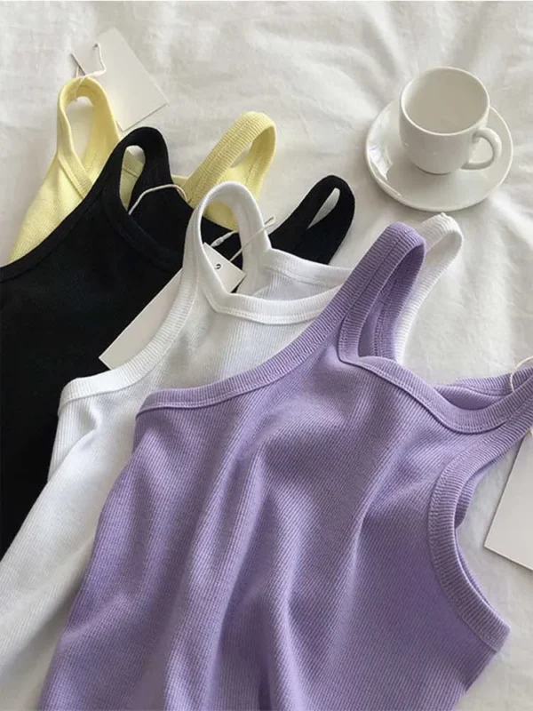 Female Women Summer Camisole Camis Black White Sport Clothes For Women - Image 5