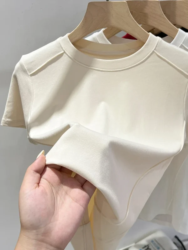 Summer white T-shirt Cotton female short-sleeved