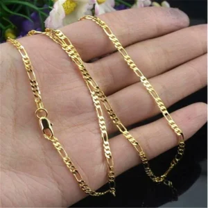 Fashion 18K Gold Filled Necklace For Women Men Size 16-30 Inch