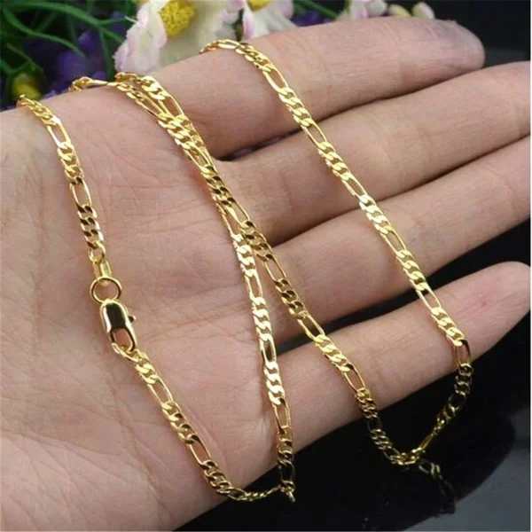 Fashion 18K Gold Filled Necklace For Women Men Size 16-30 Inch