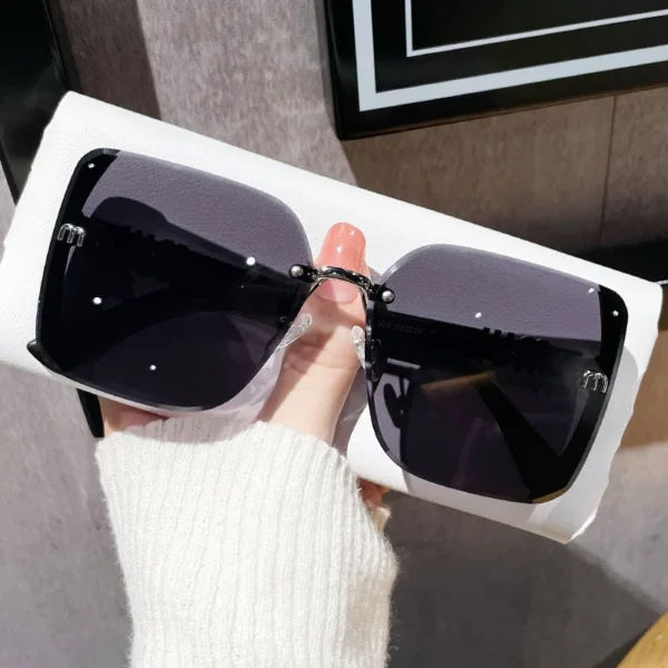 fashion trimmed sunglasses half frame high quality trend - Image 2