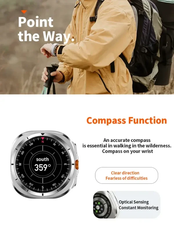 Galaxy Smart Watch Bluetooth Call Men GPS - Image 5