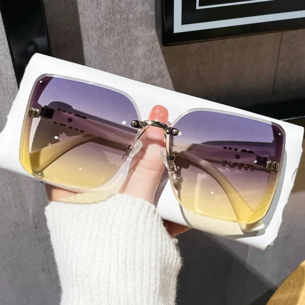 fashion trimmed sunglasses half frame high quality trend - Image 3