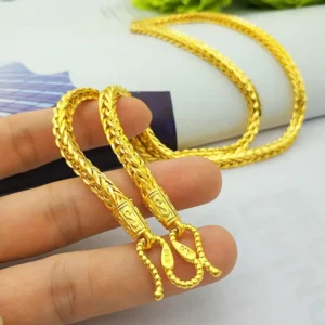 24K gold necklace keel necklace