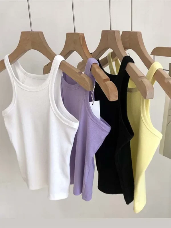 Female Women Summer Camisole Camis Black White Sport Clothes For Women - Image 2